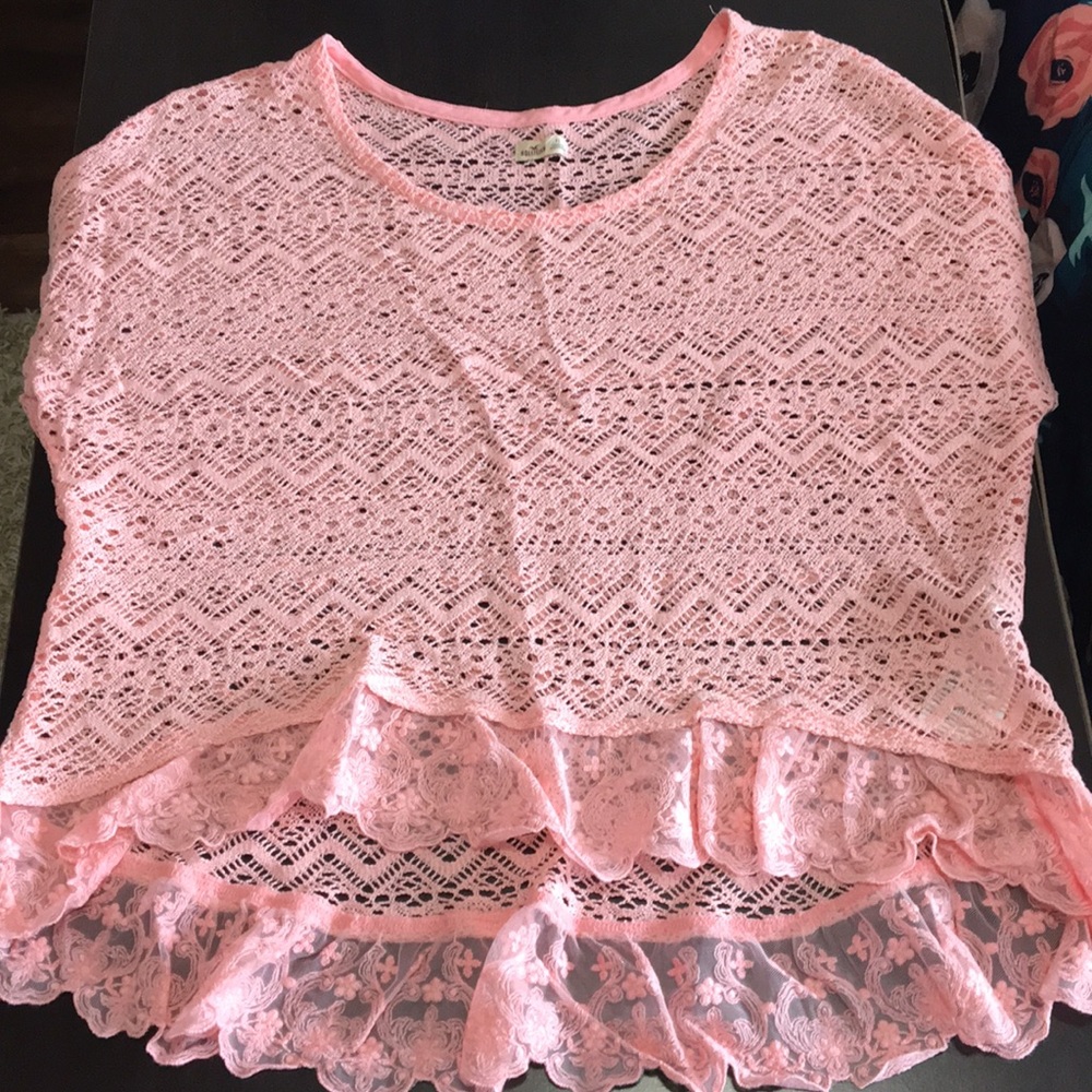Lace pink shirt